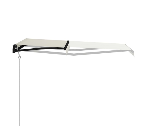 Toldo retráctil sensor de viento y LED color crema 300x250 cm