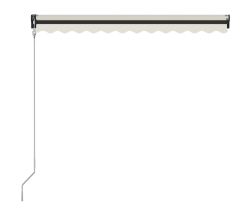 Toldo retráctil sensor de viento y LED color crema 300x250 cm