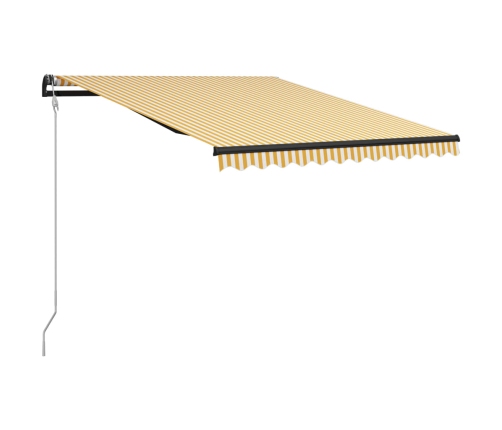 Toldo retráctil sensor de viento LED amarillo blanco 300x250 cm