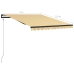 Toldo retráctil sensor de viento LED amarillo blanco 300x250 cm