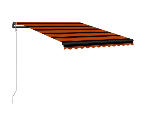 Toldo retráctil sensor de viento LED naranja y marrón 300x250cm