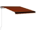 Toldo retráctil sensor de viento LED naranja y marrón 300x250cm