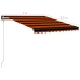 Toldo retráctil sensor de viento LED naranja y marrón 300x250cm