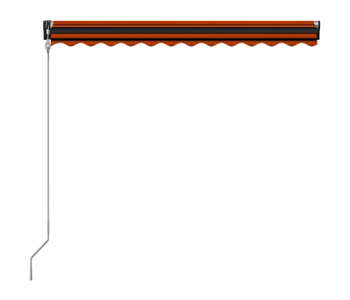 Toldo retráctil sensor de viento LED naranja y marrón 300x250cm