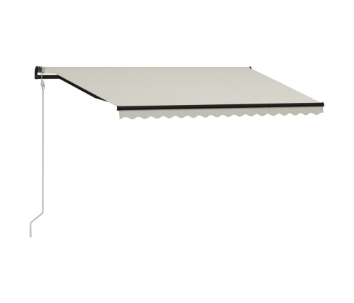 Toldo retráctil sensor de viento y LED color crema 400x300 cm