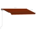 Toldo retráctil sensor de viento LED naranja marrón 400x300 cm