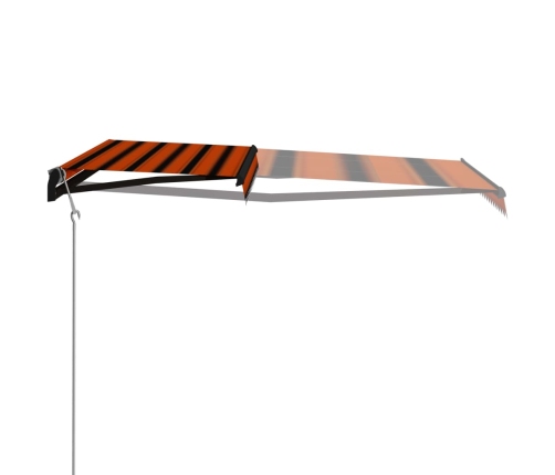 Toldo retráctil sensor de viento LED naranja marrón 400x300 cm