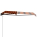 Toldo retráctil sensor de viento LED naranja marrón 400x300 cm