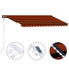 Toldo retráctil sensor de viento y LED naranja marrón 450x300cm