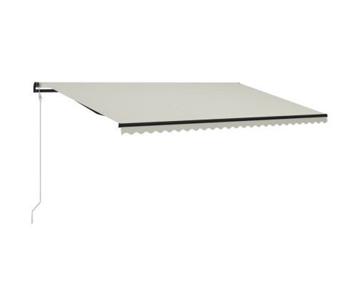 Toldo retráctil sensor de viento y LED color crema 600x300 cm