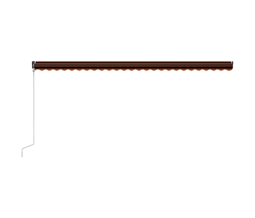 Toldo retráctil sensor de viento y LED naranja marrón 600x300cm