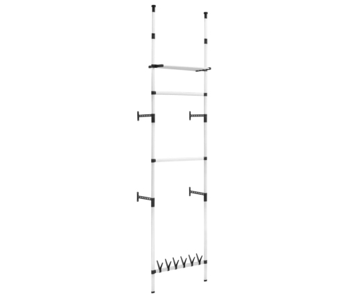 Sistema de armario telescópico con barras y estante aluminio