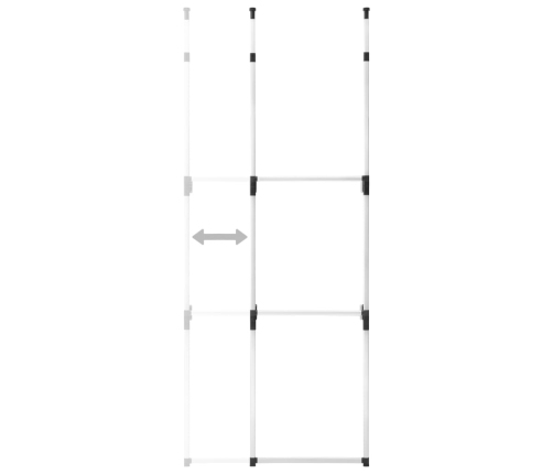 Sistema de armario telescópico con barras de aluminio