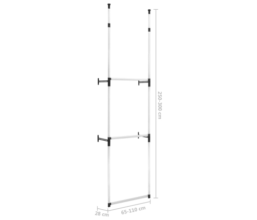 Sistema de armario telescópico con barras de aluminio