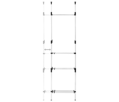 Sistema de armario telescópico con barras y estante aluminio