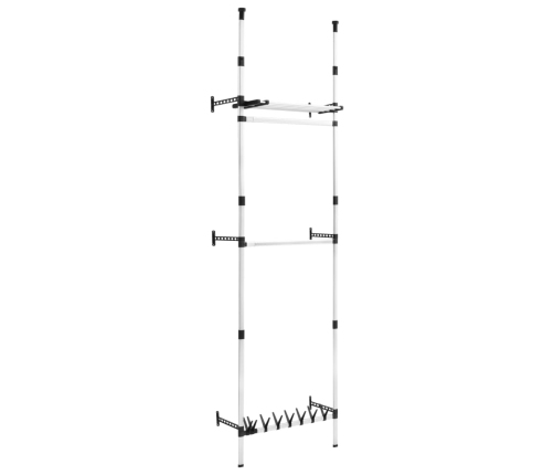 Sistema de armario telescópico con barras y estante aluminio