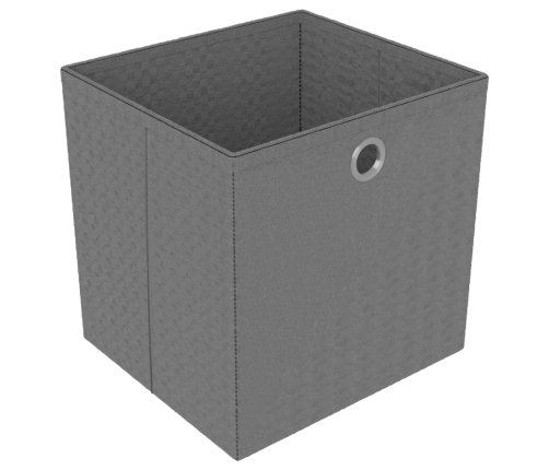 Estantería de 4 cubos con cajas de tela negro 69x30x72,5 cm