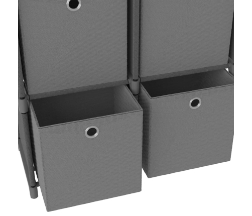 vidaXL Estantería de 5 cubos con cajas tela gris 103x30x72,5 cm