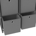 vidaXL Estantería de 5 cubos con cajas tela gris 103x30x72,5 cm