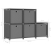 vidaXL Estantería de 5 cubos con cajas tela gris 103x30x72,5 cm