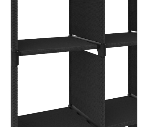 vidaXL Estantería de 15 cubos de tela negro 103x30x175,5 cm