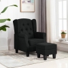 Sillón con reposapiés de tela negro