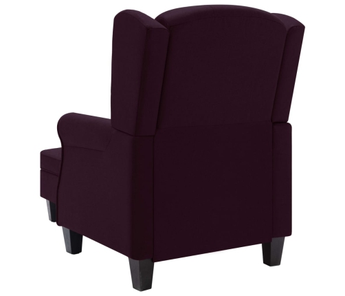 Sillón con reposapiés de tela morado