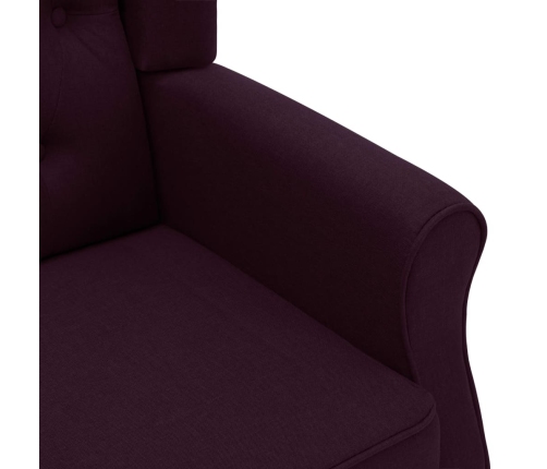 Sillón con reposapiés de tela morado