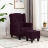 Sillón con reposapiés de tela morado