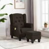 Sillón de masaje con reposapiés tela marrón oscuro