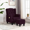 Sillón de masaje con reposapiés tela morado