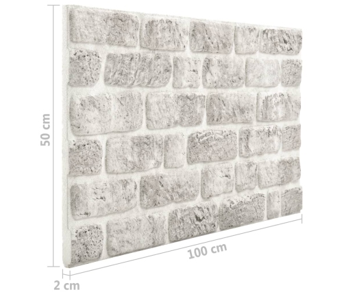 Paneles de pared 3D diseño de ladrillo 10 uds EPS gris claro