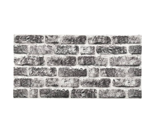 Paneles de pared 3D diseño de ladrillo 10 uds EPS gris oscuro