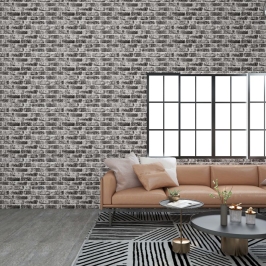 Paneles de pared 3D diseño de ladrillo 10 uds EPS gris oscuro