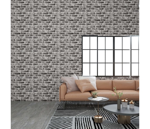 Paneles de pared 3D diseño de ladrillo 10 uds EPS gris oscuro