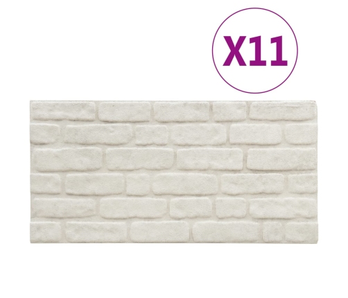 Paneles de pared 3D diseño de ladrillo 10 uds EPS blanco