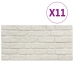 Paneles de pared 3D diseño de ladrillo 10 uds EPS blanco