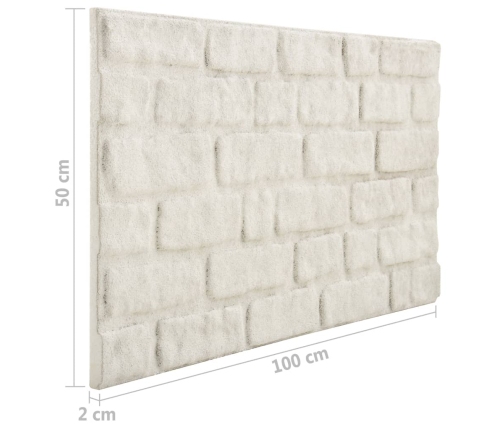 Paneles de pared 3D diseño de ladrillo 10 uds EPS blanco