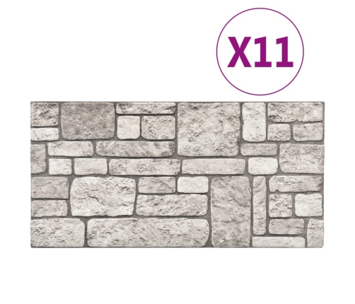 Paneles de pared 3D diseño de ladrillo 10 uds EPS gris