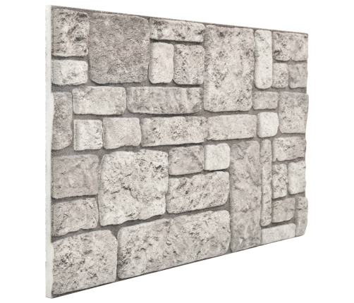 Paneles de pared 3D diseño de ladrillo 10 uds EPS gris