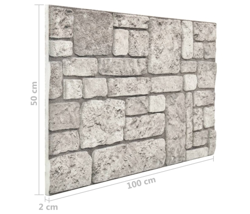 Paneles de pared 3D diseño de ladrillo 10 uds EPS gris