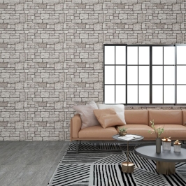 Paneles de pared 3D diseño de ladrillo 10 uds EPS gris