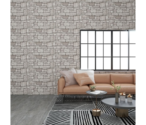 Paneles de pared 3D diseño de ladrillo 10 uds EPS gris