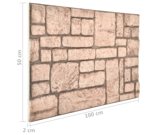 Paneles de pared 3D diseño de ladrillo 10 uds EPS beige