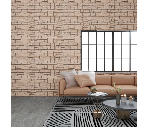 Paneles de pared 3D diseño de ladrillo 10 uds EPS beige