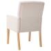 Silla de comedor con reposabrazos de tela beige