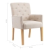 Silla de comedor con reposabrazos de tela beige