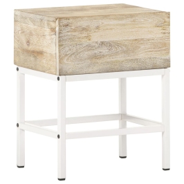 Mesita de noche de madera maciza de mango 40x30x50 cm