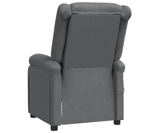 Sillón de masaje de cuero sintético gris antracita