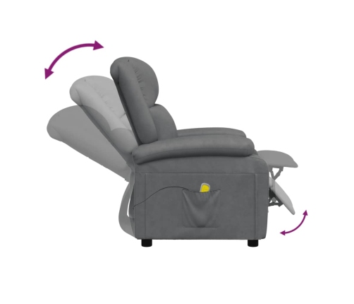 Sillón de masaje de cuero sintético gris antracita